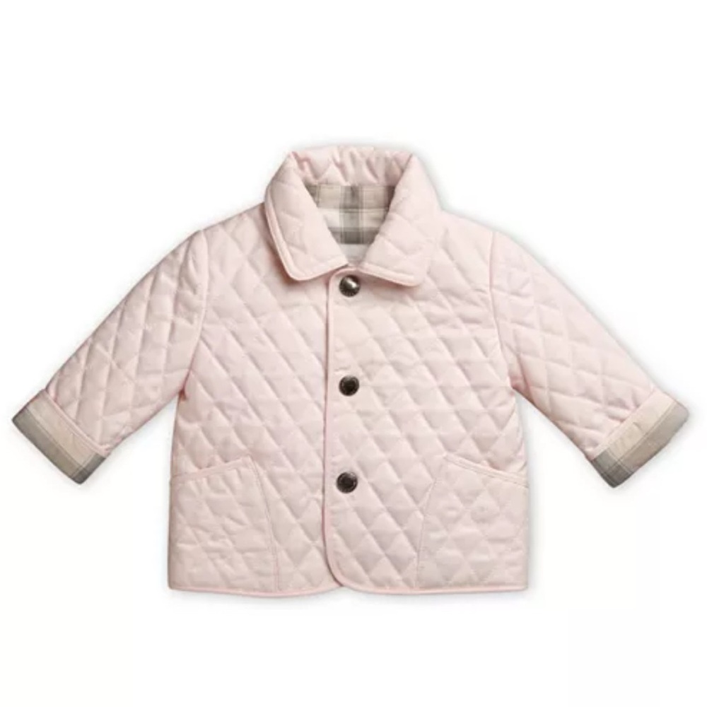 Burberry Pink Puffer Jacket Quilted Design